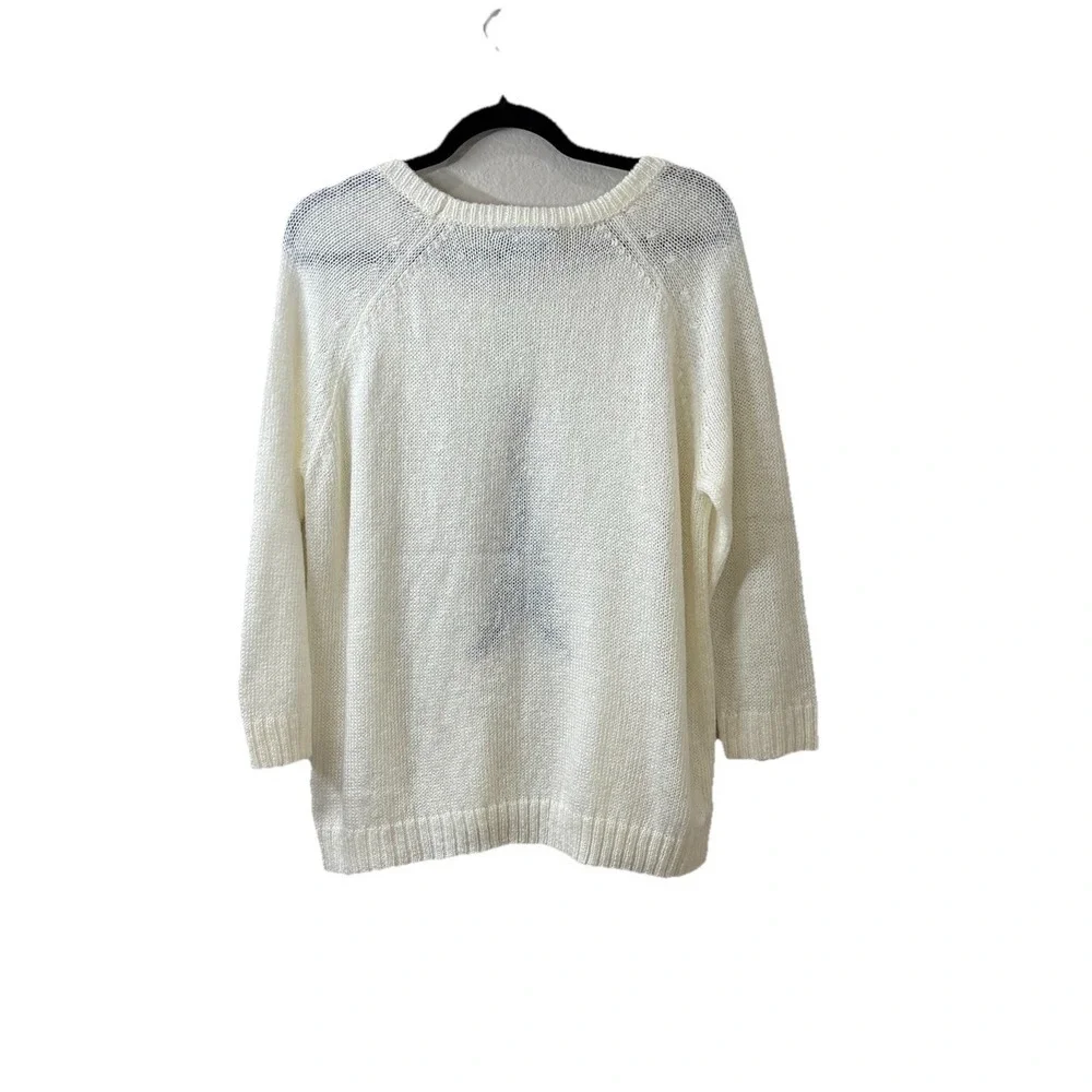 Wooden Ships Sweater Women S/M Cream Eiffel Tower Coastal Mohair Blend